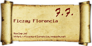 Ficzay Florencia névjegykártya